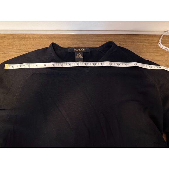 Bach Rach Mens SZ Medium Black Pullover 100% Silk Sweater Solid Long Sleeve - Picture 4 of 6